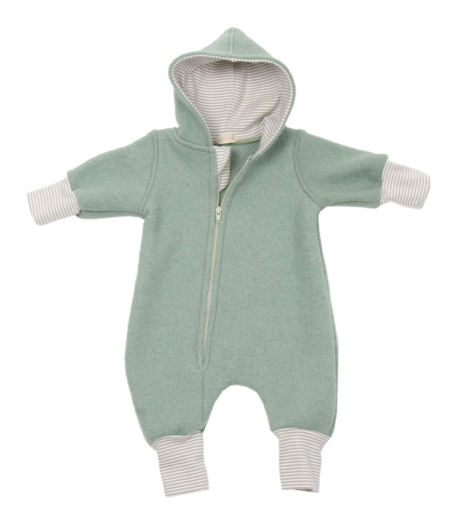 Lilakind“ Baby Wollwalk Overall Einteiler mit Kapuze Walkloden Walkoverall Mint Grün Gr. 56/62-116/122 - Made in Germany