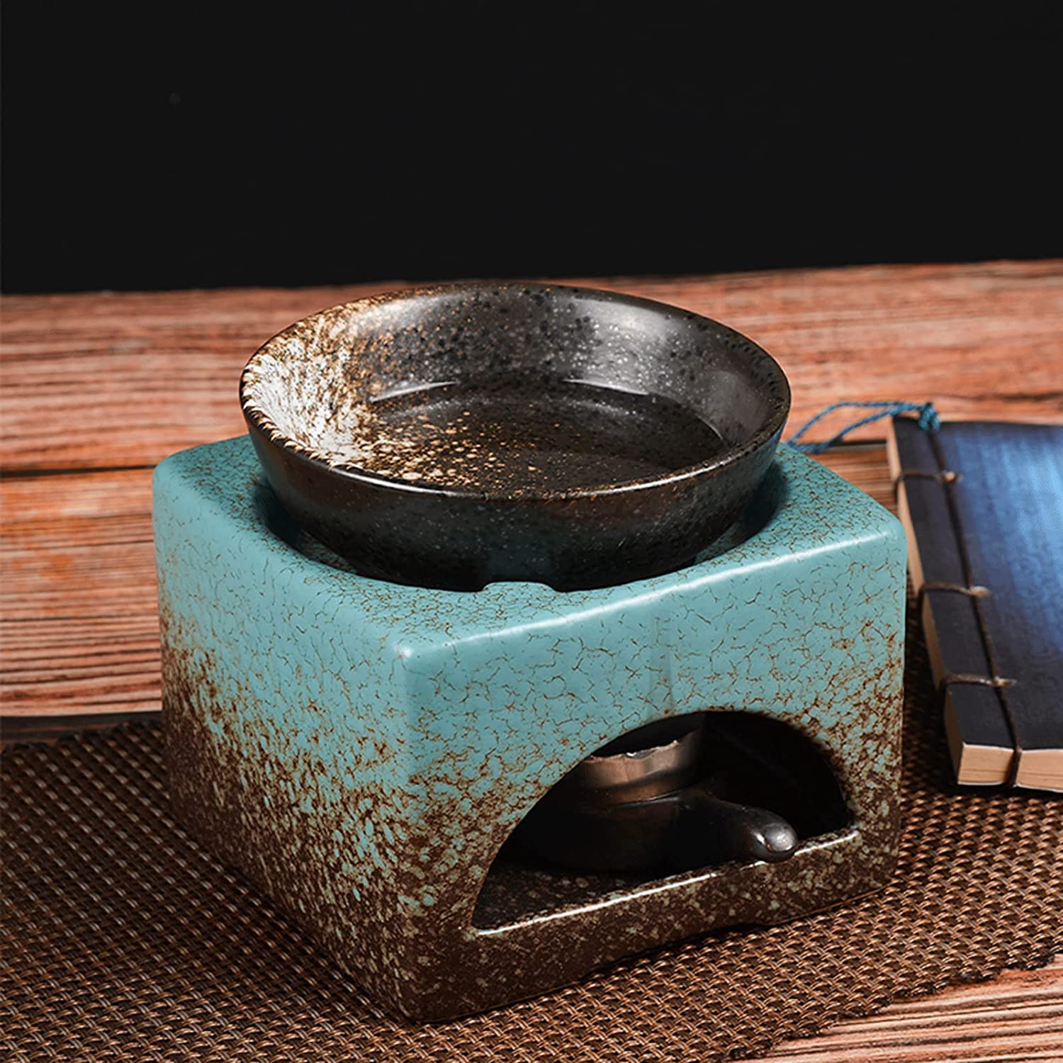 Bruciatori di cera fusa, bruciatori di oli essenzi Scaldaolio profumato Bruciatore di olio essenziale diviso Stufa di aroma di ceramica in stile cinese Diffusore di aroma di incenso for calmare i nerv
