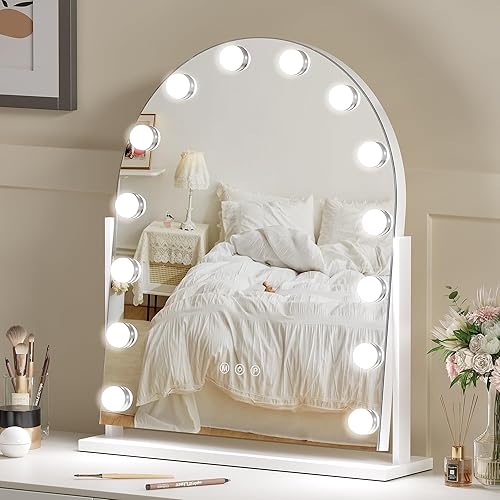 Miniatura 7 de ZL ZELing Vanity Mirror with Lights, 23 Inch Large Makeup Mirror with LED Lights, Smart Touch Dimmable 3-Color Light, Memory Function, USB Charging