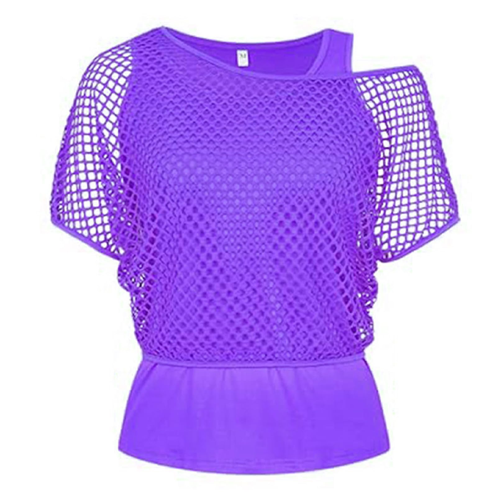 MUNSKT Women's Neon Outfit, 80s 90s Fishnet T-Shirt Sleeveless Top with Gloves Leg Warmers - Image 3