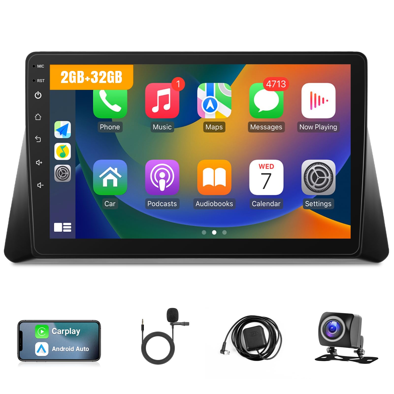 Radio 2 Din Android 9.1 10 1+16G 4 CoreCar GPS Stereo Navi MP5 Player