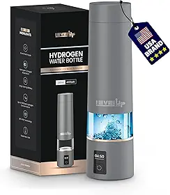 Level Up Way Levelupway - Garrafa de Água Hidrogenada 2026 – Tecnologia Avançada Spe/Pem – Gera Até 5000 Ppb – 250Ml – Garrafa de Água Portátil Enriquecida com Hidrogênio com Adaptador para Respiração