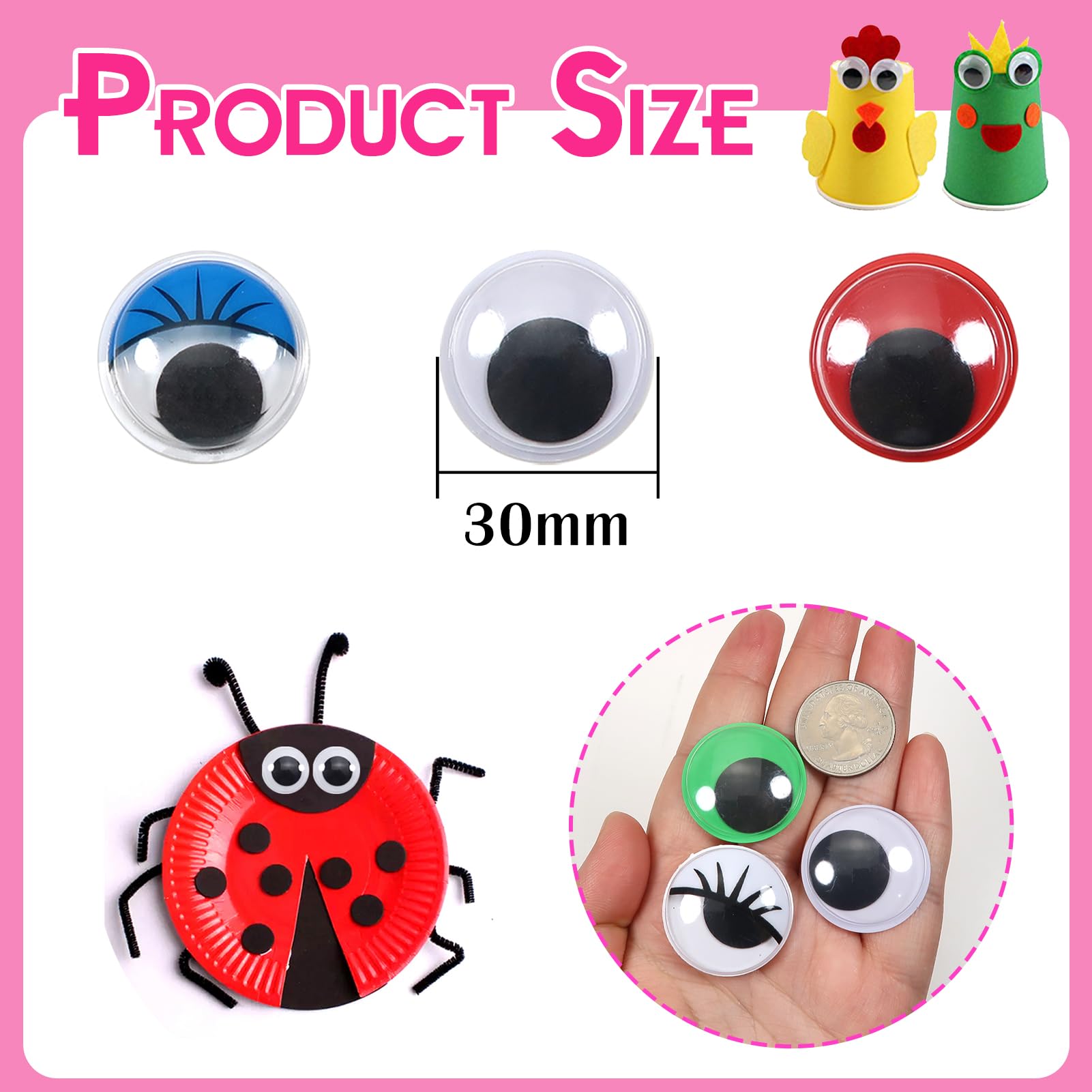 TOAOB 100 stuks Zelfklevende Wiebelogen Rond Zwart Wit 5 mm Googly Eyes Kunststof Ogen voor Scrapbooking Kunsthandwerk Accessoires TOAOB 100 stuks Zelfklevende Wiebelogen Rond Zwart Wit 5 mm Googly Eyes Kunststof Ogen voor Scrapbooking Kunsthandwerk Accessoires