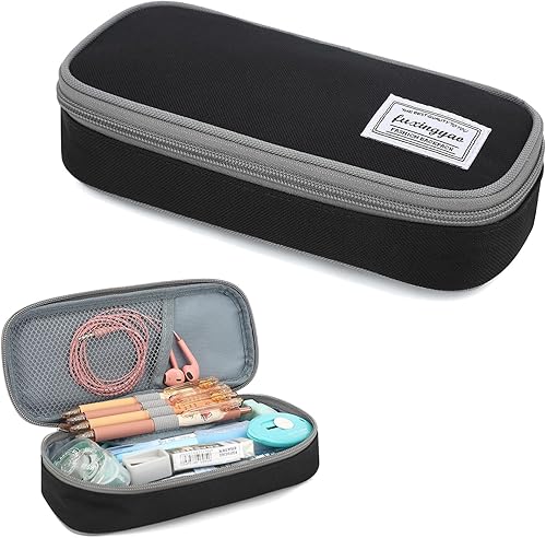 Miniatura 9 de Estuche para lápices con varias ranuras, cartuchera para niños y adultos, adecuada para oficina, escuela secundaria y preparatoria y universidad Rosa