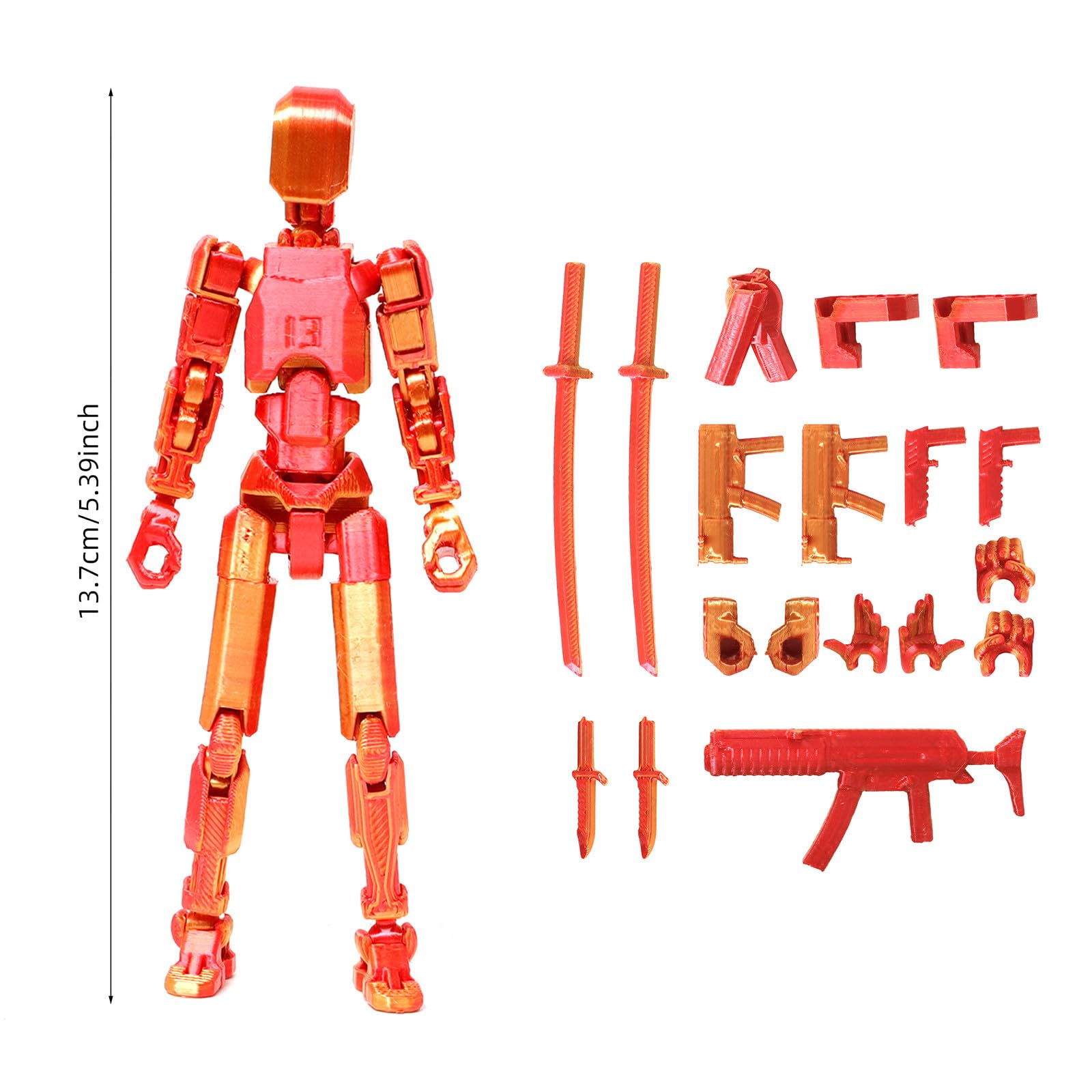 Lot De 4 Figurines Articulées Robots T13 - Modèles 3D à Assembler, Multi- Accessoires - Décoration Ou Jeu Créatif Décoration Bureau Créative Jouet