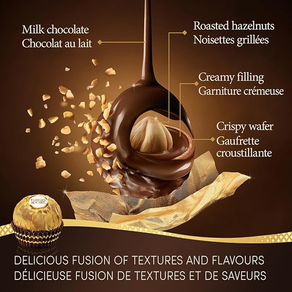 FERRERO ROCHER Fine Hazelnut Milk Chocolate; 3 Individually Wrapped Chocolates; 12 packs; 450g - 4