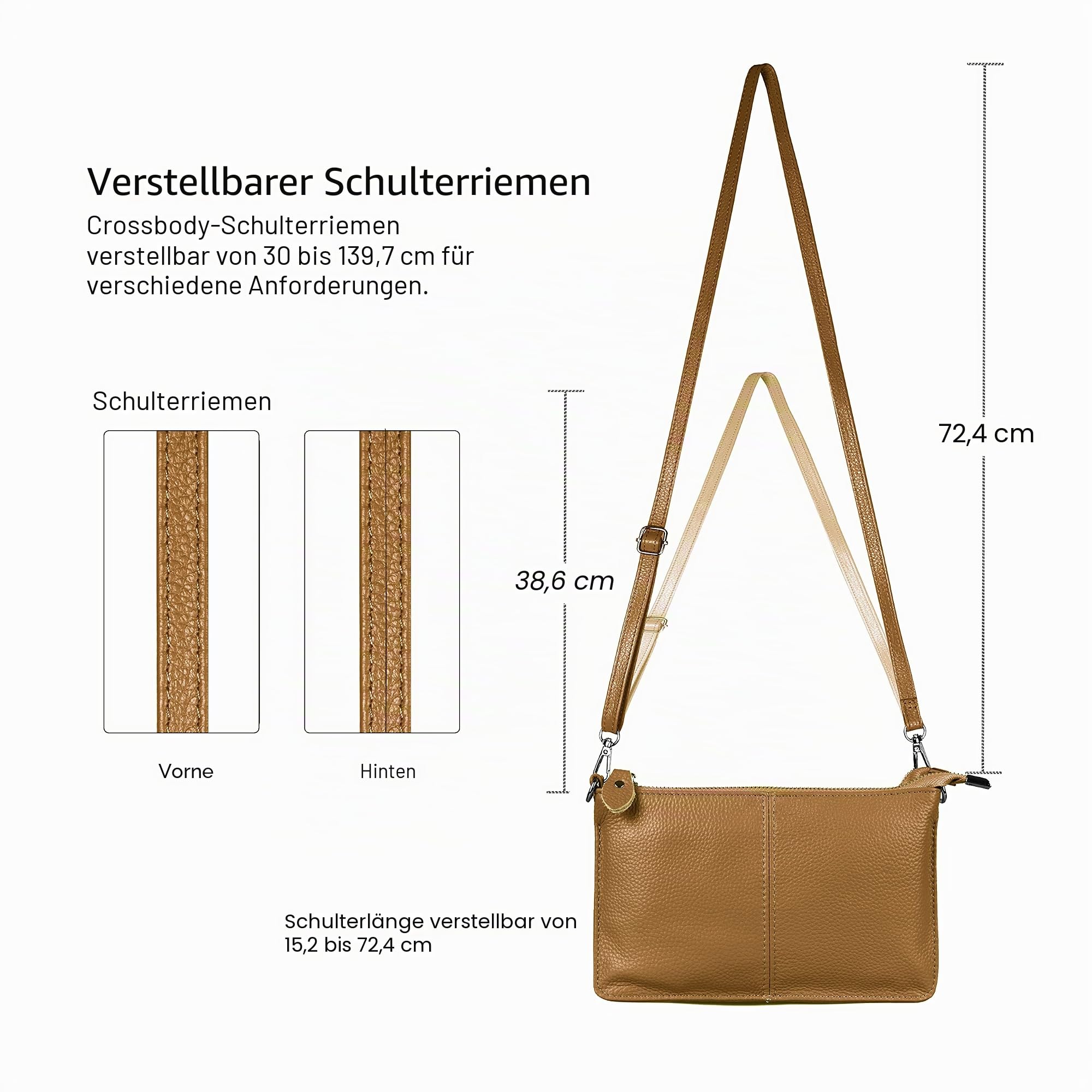 befen Small Genuine Leather Crossbody Bags for Women Wristlet Clutch Wallet