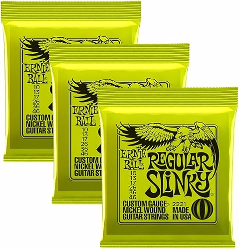 Ernie Ball 2221A 10a 46A Regular Slinky Saiten fA r E-Gitarre Saiten Pack von Ernie Ball 2221A 10a 46A Regular Slinky Saiten fA r E-Gitarre Saiten Pack von