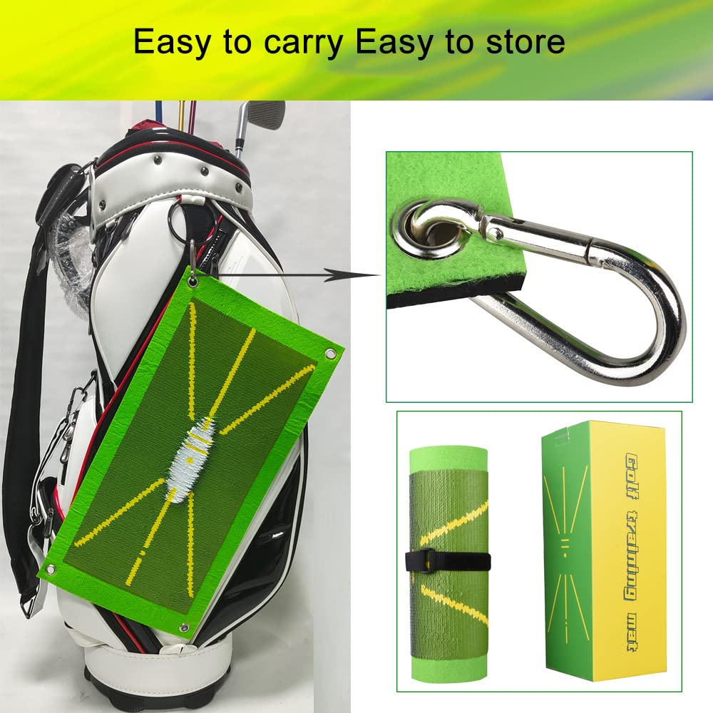 Tapis d'entraînement de golf pour la détection et l'analyse du swing – Accessoires de tapis d'entraînement au bâton pour débutants