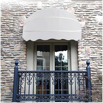 Curved Awnings,Hemispherical Dome Door Canopy, UV Resistant Patio Shelter,Canvas Dome Awning, Foldable Polyester Sunshade Cover, With Galvanized Frame,Easy to installD,Diameter115cm/45.27in