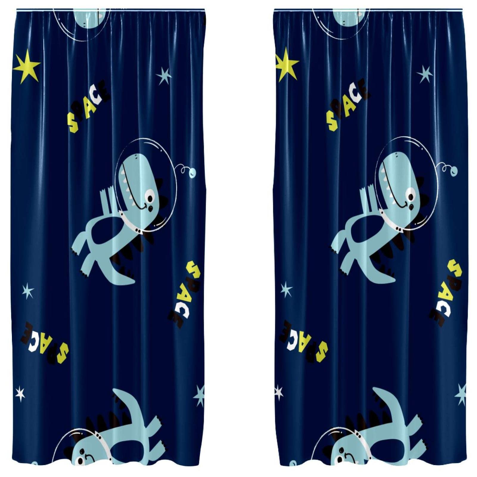 Rideaux occultants microfibre bleu 140 x 213 cm rideau occultant de fenêtre dinosaure