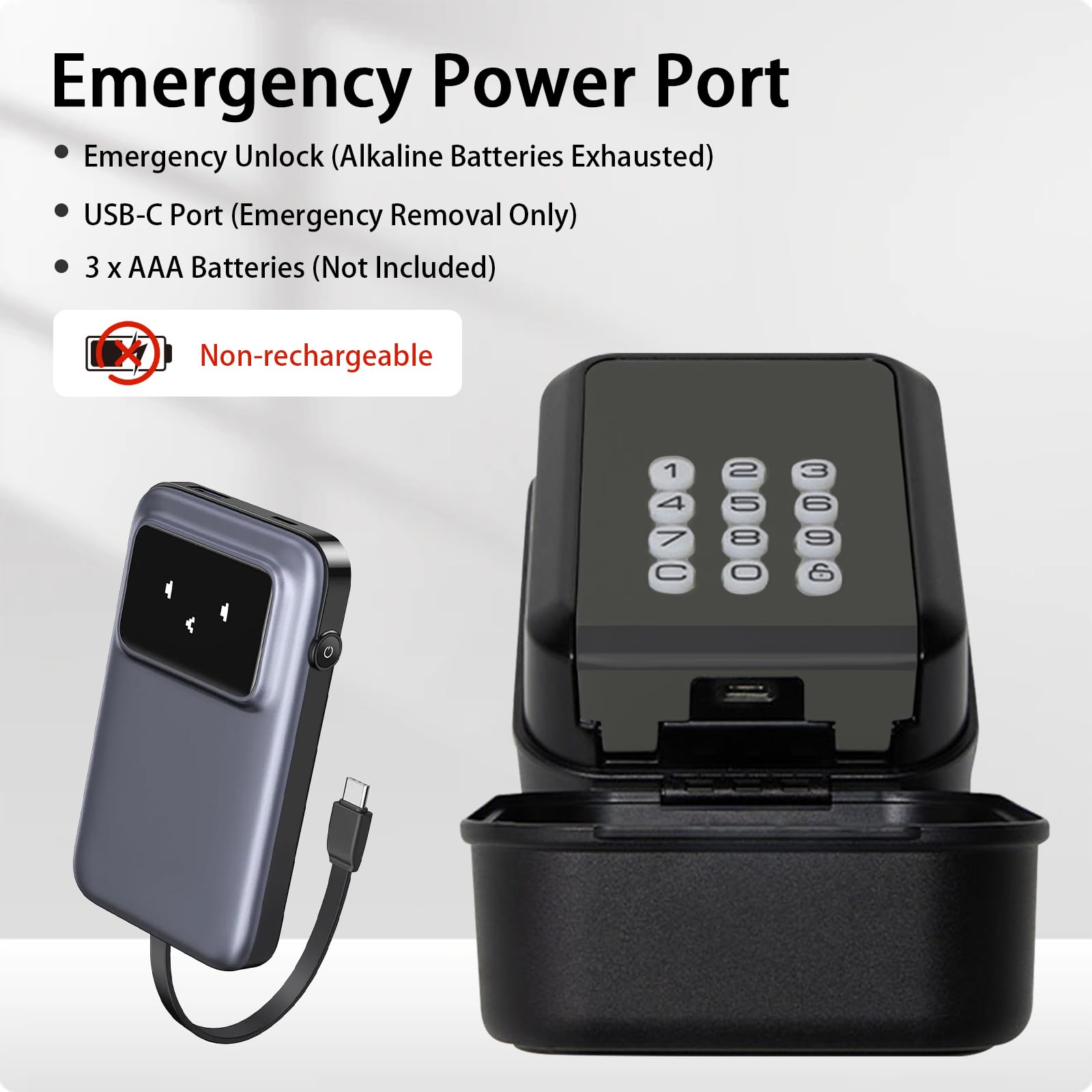 Caja fuerte inteligente para llaves con Bluetooth con aplicación TTLock y código PIN de 12 dígitos, resistente a la intemperie para casa, garaje, apartamento y alojamiento de vacaciones