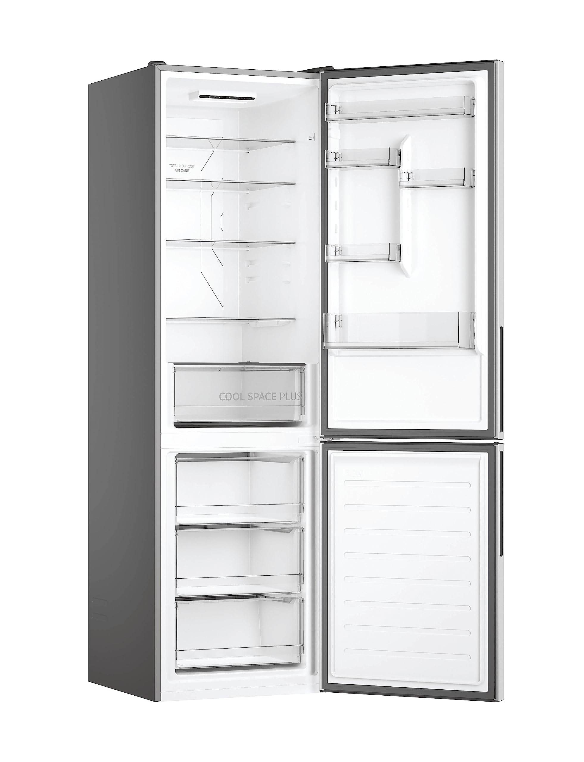Hoover HOCE4T620CX 2D Kühl-Gefrier-Kombination/Freistehend/Total No Frost/Wifi connected & Smart hOn–App/Energieklasse C/Inox Look