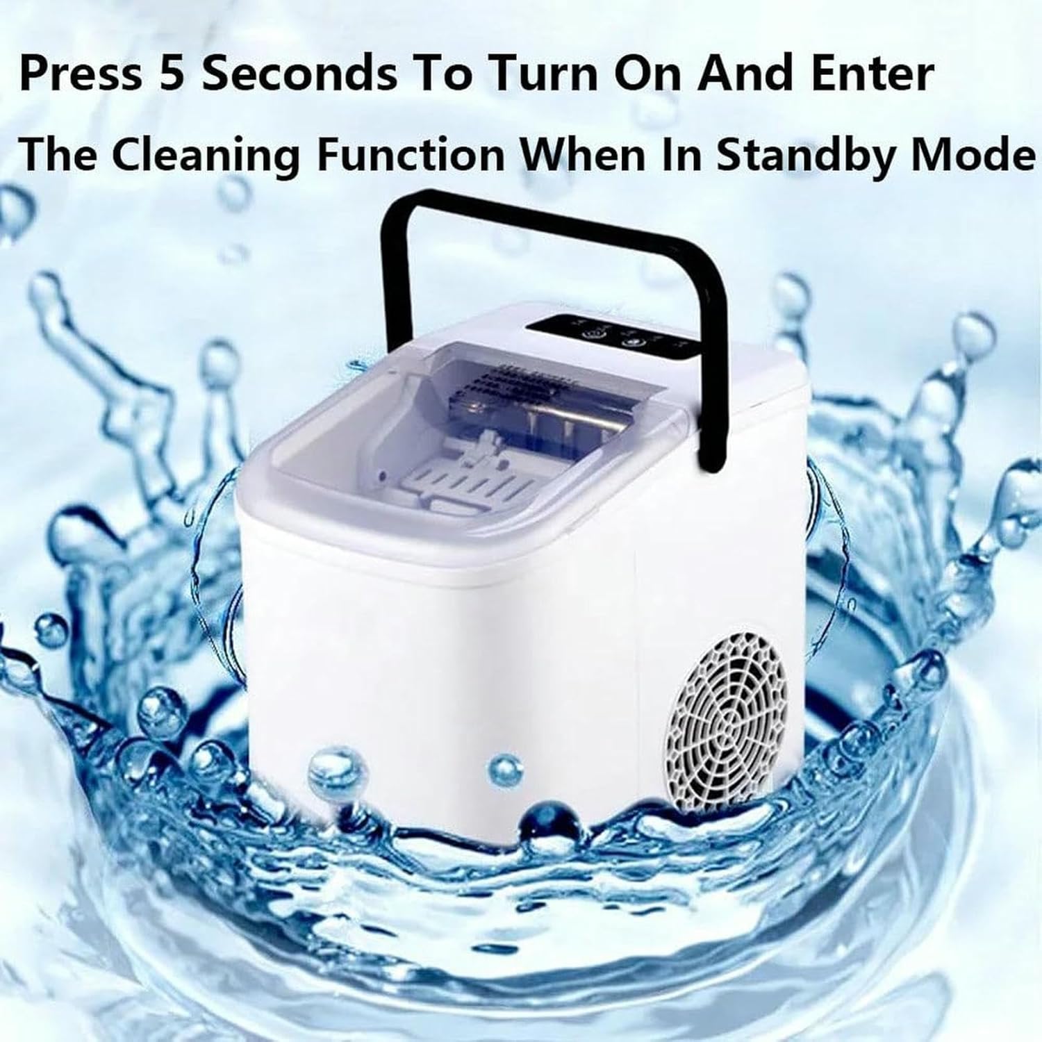 Ice Maker Countertop, Portable Ice Machine with Basket and Scoop,22 Lbs/24h,9 Ice Cubes Ready in 7 Mins, Self Cleaning Ice Makers,for Home, Kitchen,Camping,Rv