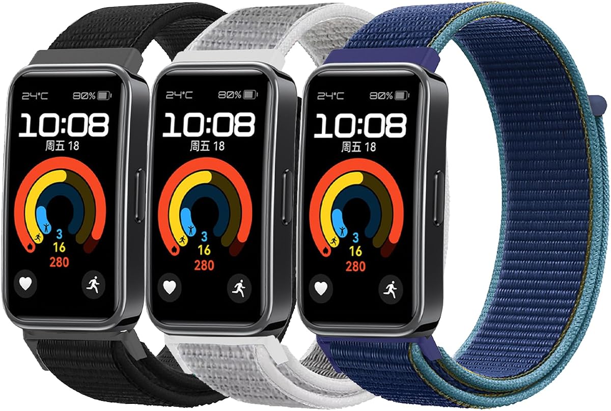 Nylon Bands Compatible with Huawei Band 8/9/10,Sport Replacement Strap for Women Men