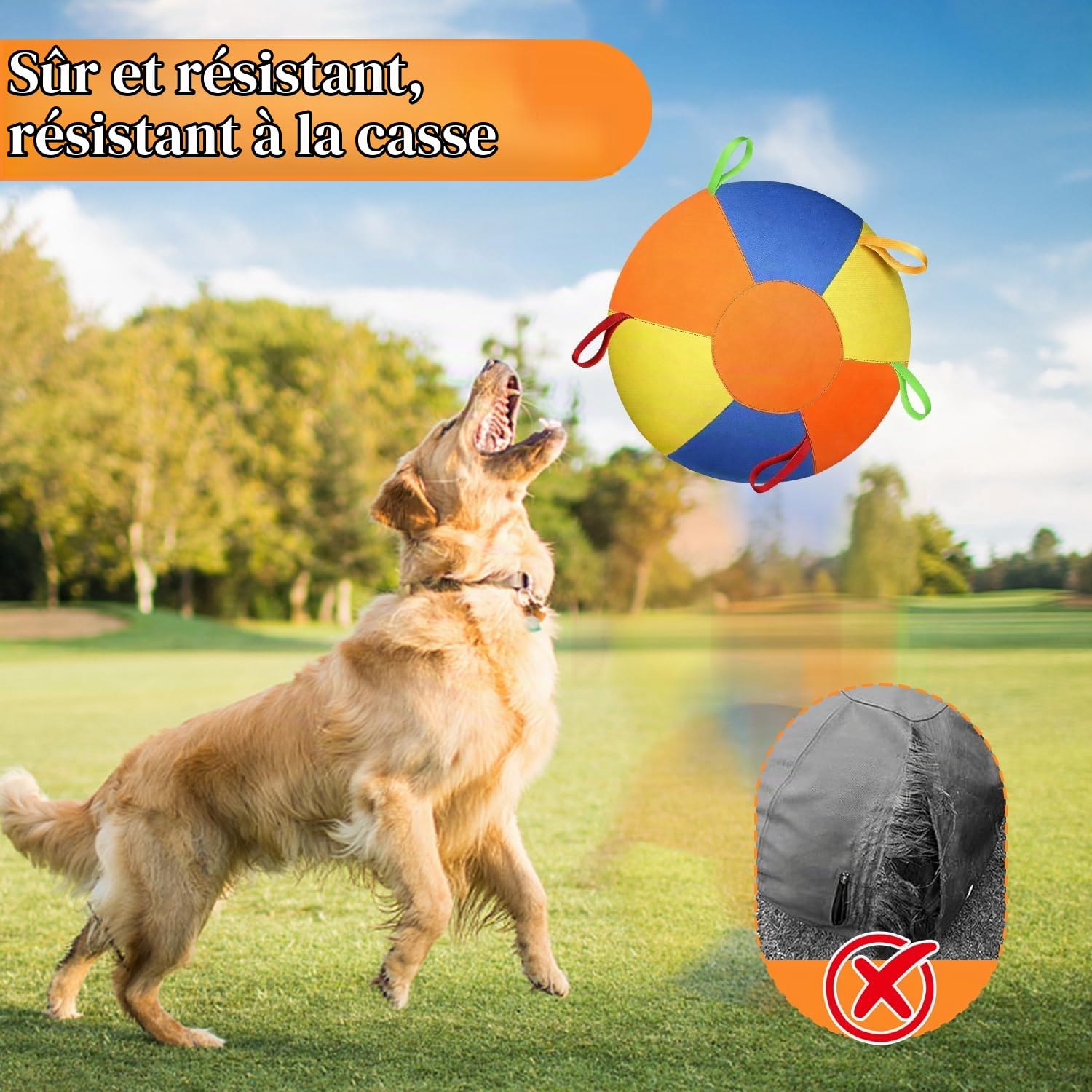 45cm Herding Balle pour Chien, Grande Balle de Troupeau pour Chien, Jouet Gonflable pour Grands Chiens, Balle de Troupeau Gonflable, Herding Ball Résistante aux Morsures pour Petits Moyens Grands