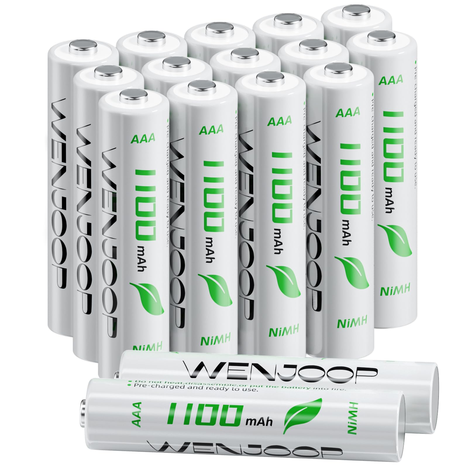 単4形 充電池 16本 1.2V 1100mAh ニッケル水素 低自己放電 繰り返し使用可能 おもちゃ リモコン 家庭用 - 1