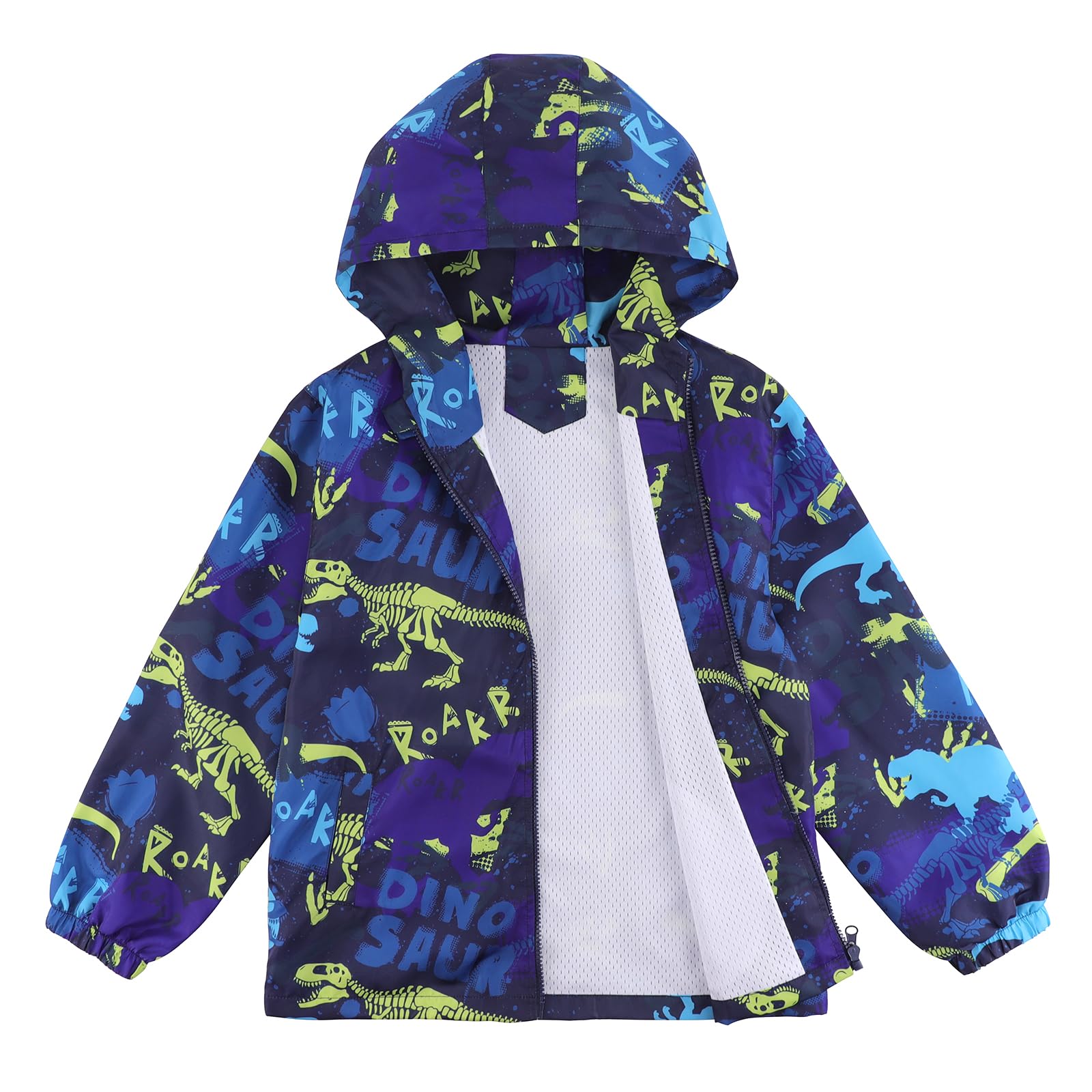 LACOFIA Jungen Wasserdichte Jacke Kinder Wasserabweisend Schule Übergangsjacke mit Kapuze und Gefüttert Leichte Outdoor Regenjacke für Kinder 3~12 Jahre