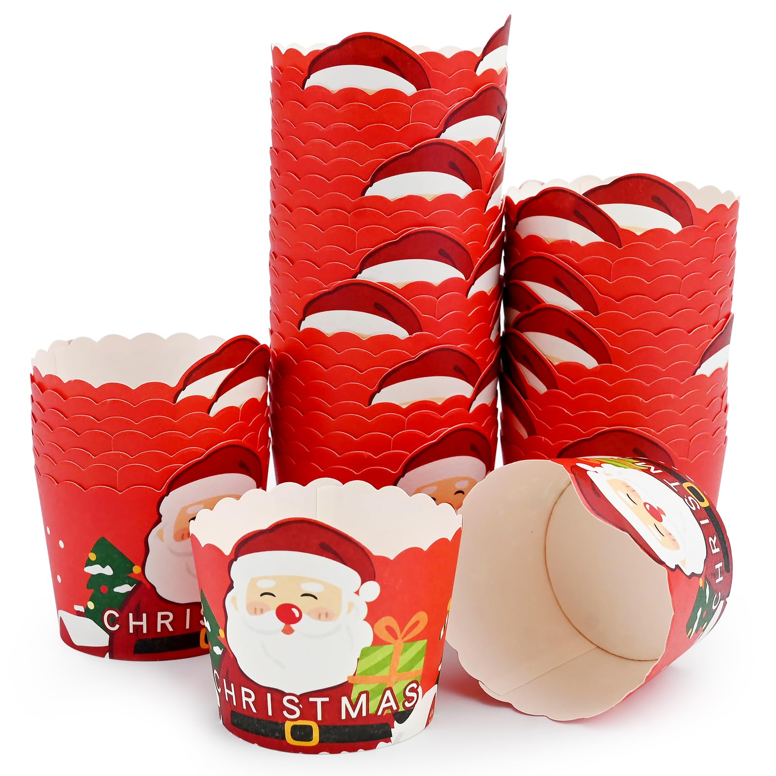 Pirottini Cupcake E Muffin Rigidi Buon Natale 50 Pezzi