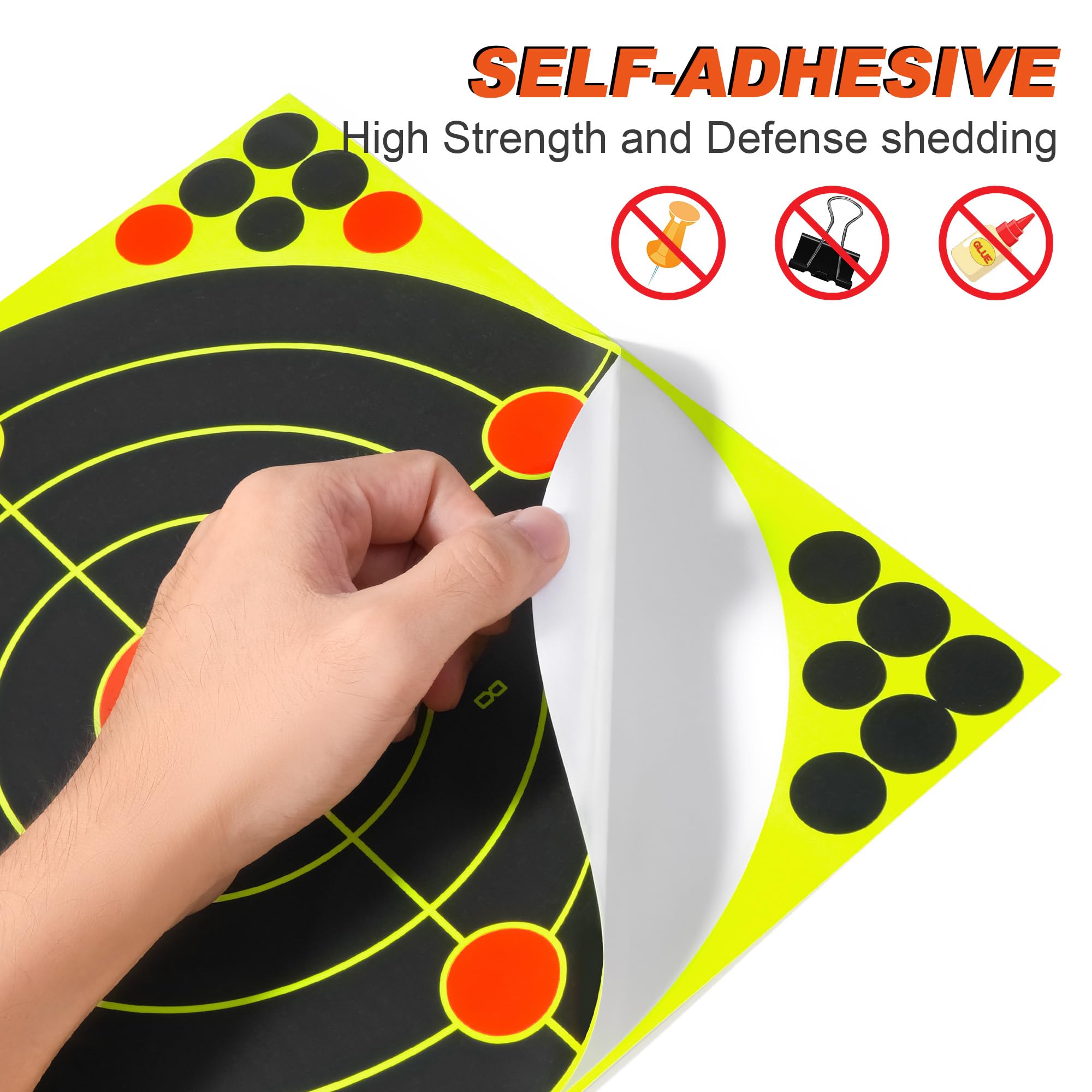 Bersaglio per tiro autoadesivo 30,5 x 30,5 cm con feedback giallo per pistole e arco