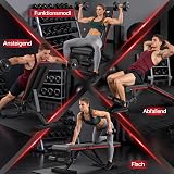 PASYOU Banc de Musculation Pliable, Charge 300kg, Banc de Fitness Réglable Multifonction pour Entraînement Corps Complet, Banc de Sport avec Poignées pour Maison et Salle de Sport (PA350) - 6