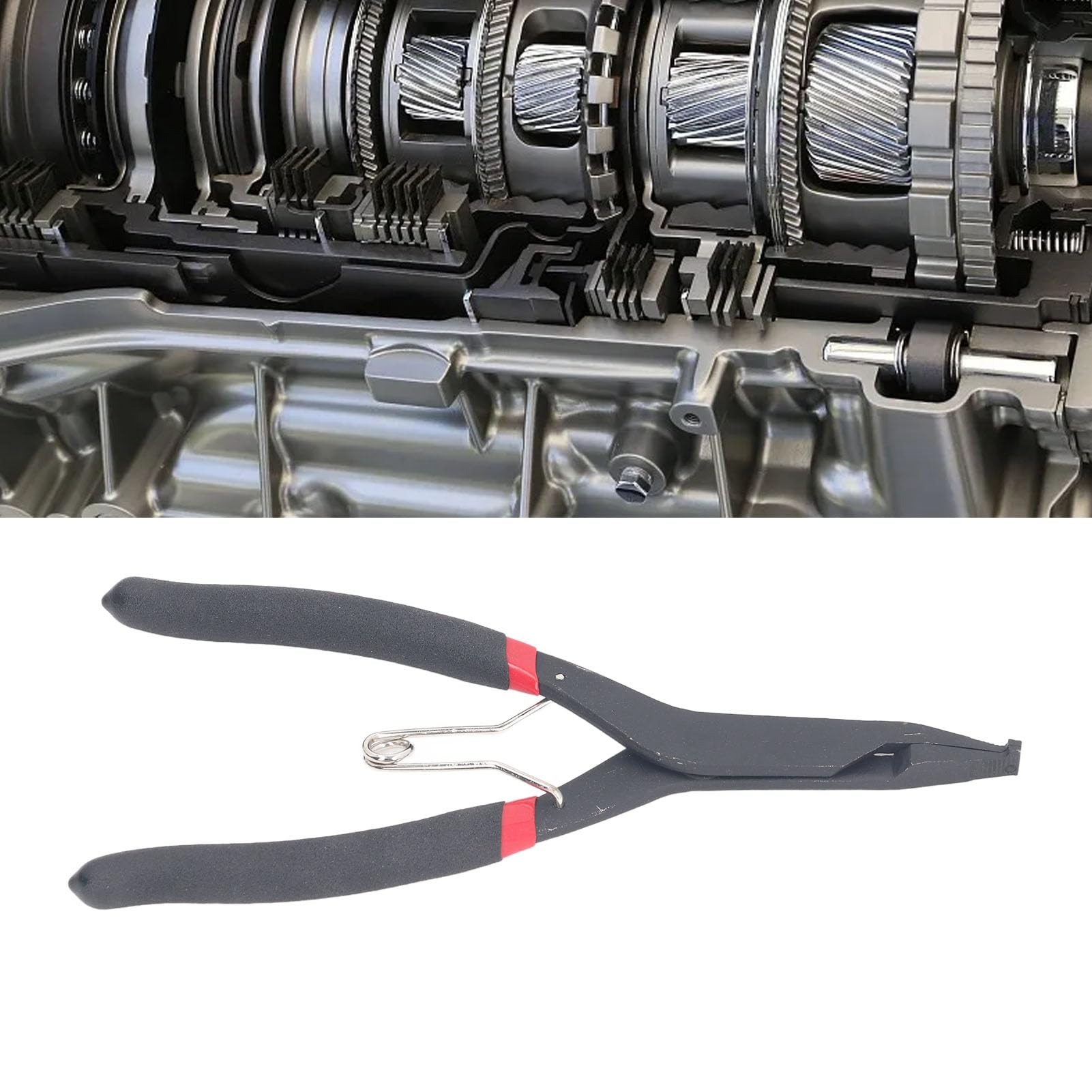 Transmission Snap Ring Pliers,40Mm Opening Ring Opening Pliers With 90° Angled TipErgonomic Pvc Handle, Spring Loaded Design For Enthusiasts