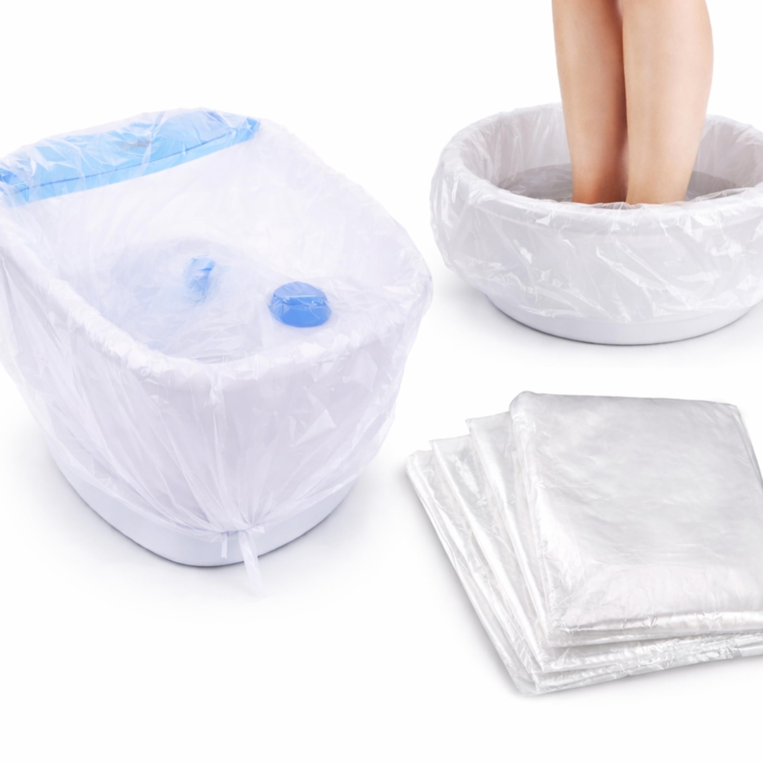 LALILL Sacchetti per pediluvio monouso 50 pezzi - Pedicure igienico - Protezioni per pediluvio - Sacchetti adatti per spa, podologia