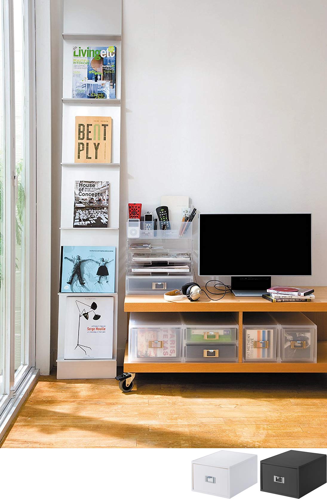 like-it MX-40 Custodia portaoggetti, DVD, unità di archiviazione, profondità, ca. larghezza 10,2 x profondità 13,8 x altezza 18,3 cm (26 x 35 x 18,2 cm), completamente grigia, Made in Japan