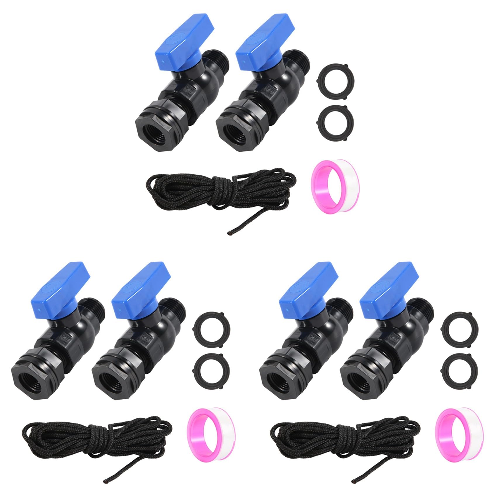 Ctrlzs Rain Spigot Kit 6Pack 3/4Inch Ght Garden Hose Shut Off Valve With Bulkhead Fitting Garden Hose Thread Ball Valve
