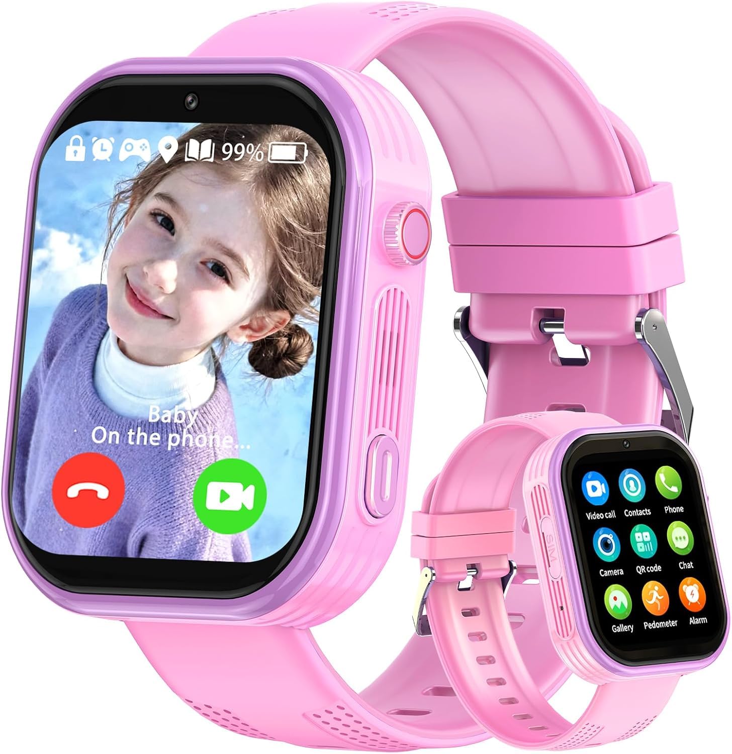 Montre Connectée Enfant, 4G Smart Watch Enfant Garçon Fille GPS SOS