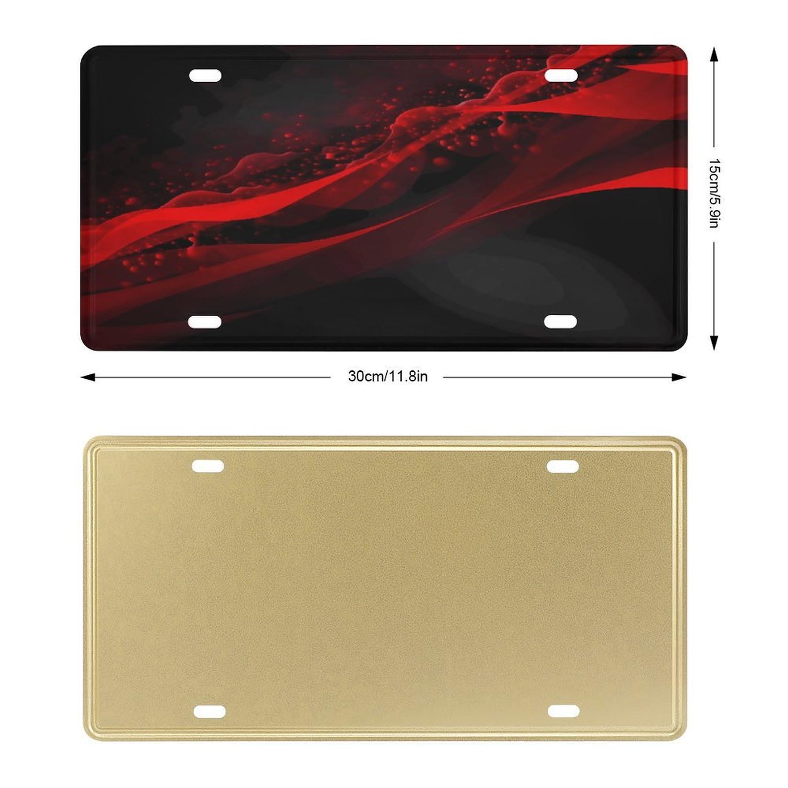 Amazon.com: Car Front License Plate Black and Red Background Print
