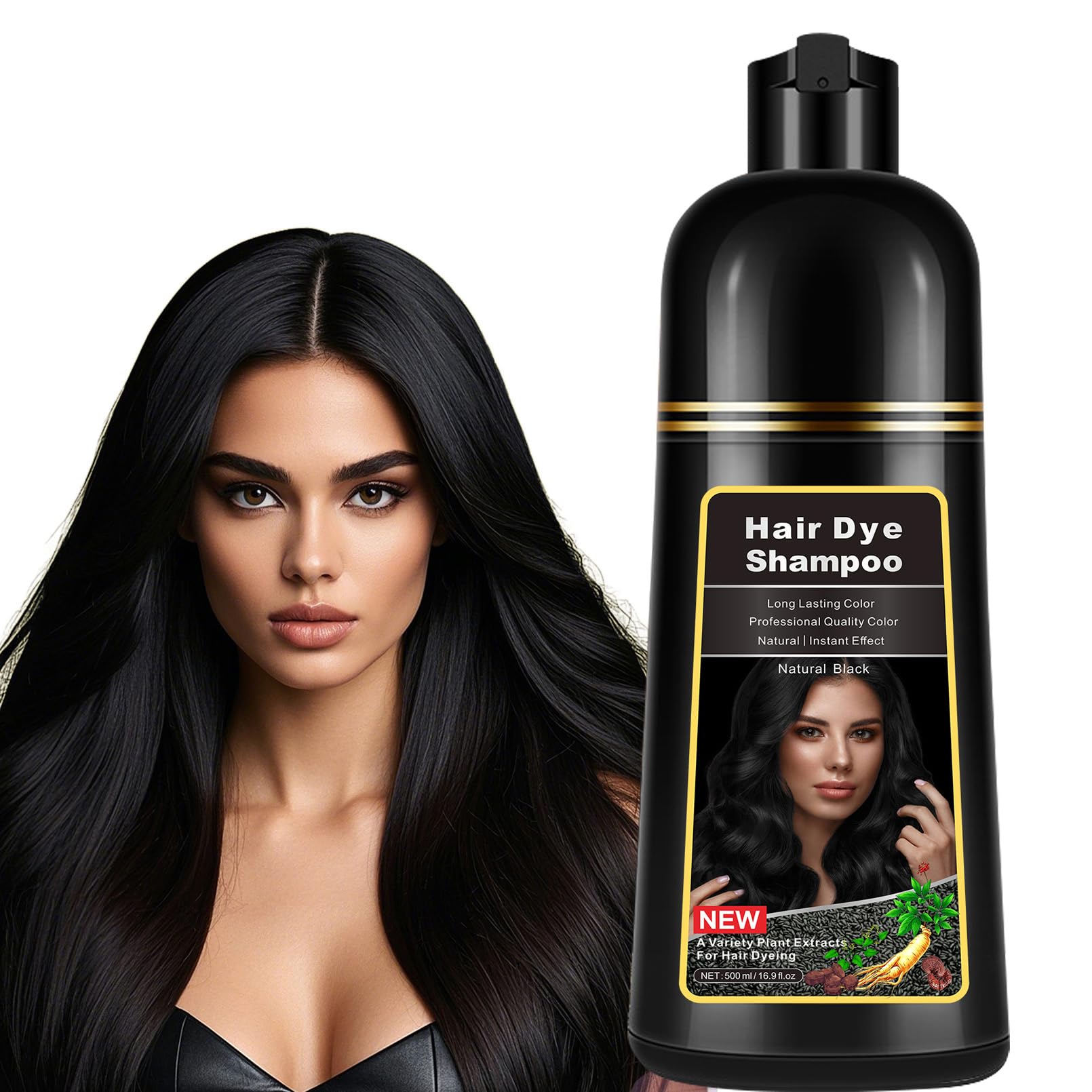 Amazon.com : Natural Black Hair Dye Shampoo 3 in 1 for Gray Hair
