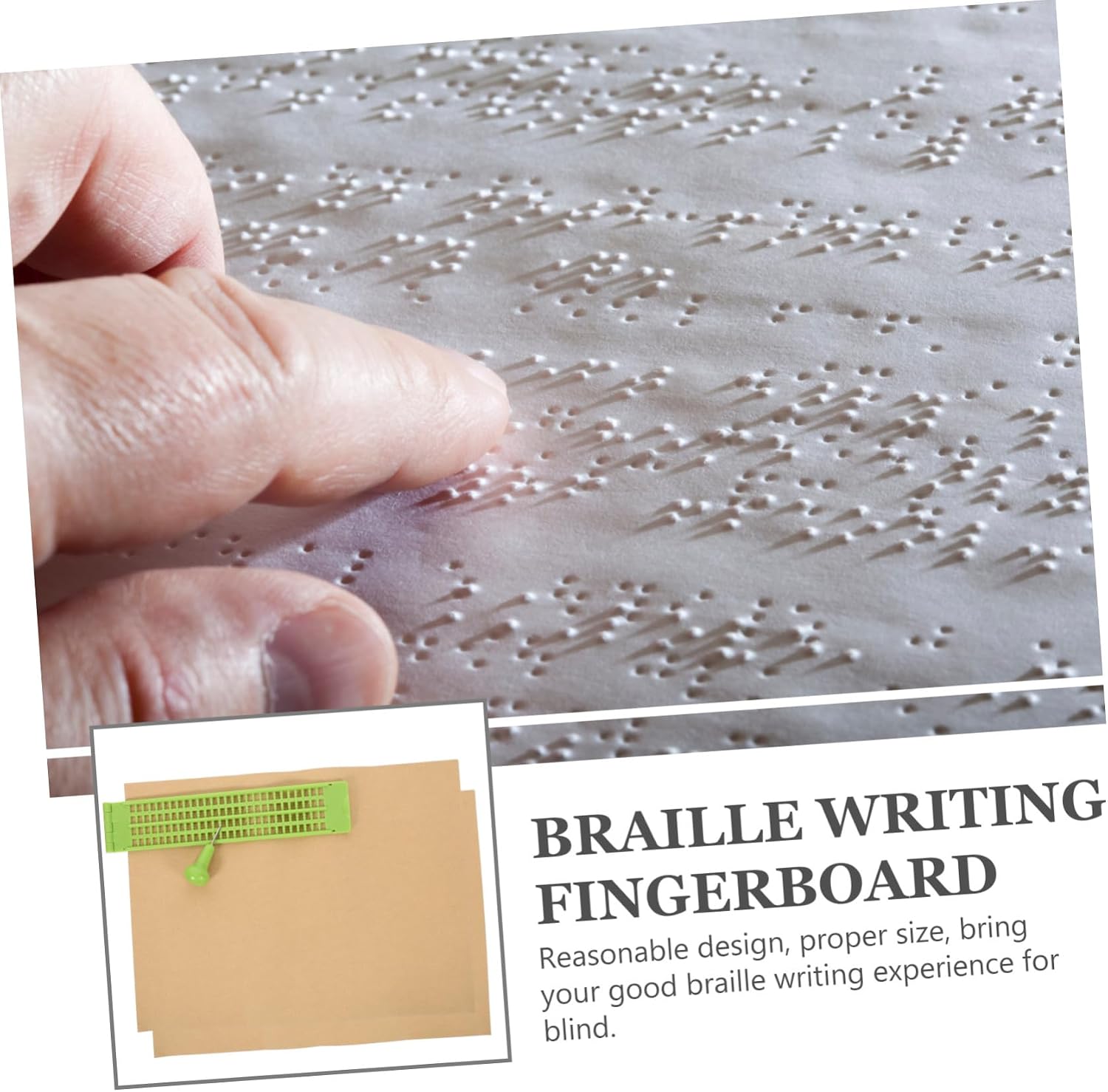 Veemoon 1set Braille Writing Board Kit Stylus Row Cell Blind Aid for Braille Learning Includes Pen and Practice for Visually Impaired Writing