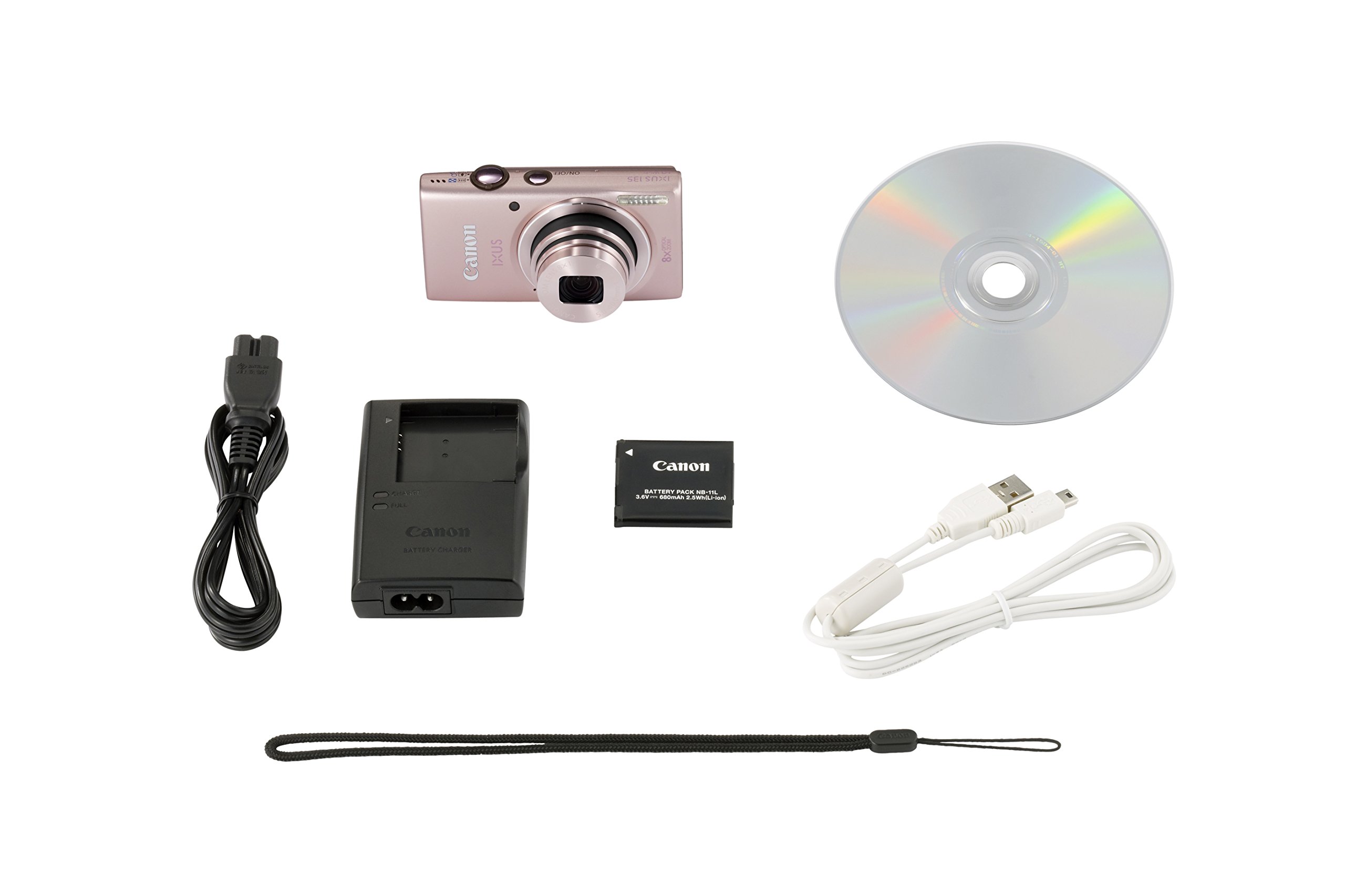 Canon IXUS 135 - Cámara compacta de 16 MP (Pantalla de 2.7", Zoom óptico 8X, estabilizador, vídeo Full HD), Rosa