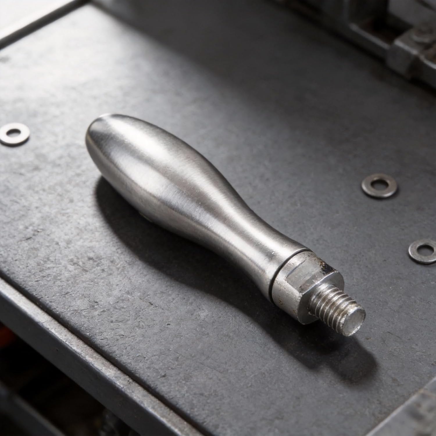 Aluminum Alloy Safety Crank Handle 3/8 Inch Thread for Bridgeport Mill, 107mm Long Milling Machine Part with 9.5mm Diameter, Silver Finish Replacement Accessory