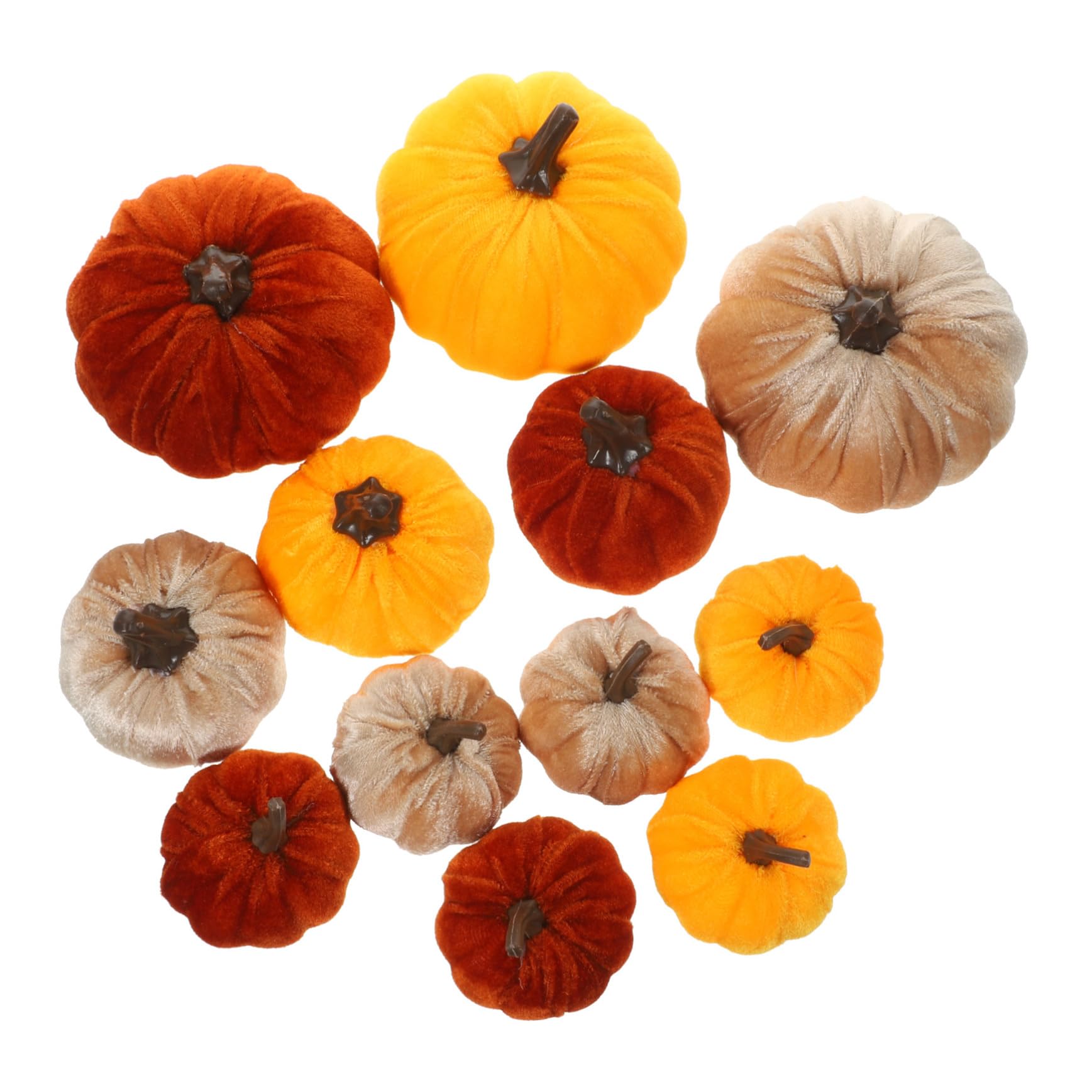 Alipis 3 Sätze Teiliges Set Künstliche Kürbisse Herbstliche Dekoration Für Halloween Und Erntedankfest Realistische Samt Pumpkin Modelle Für Tisch Und Partygestaltung 12 Stück * 3