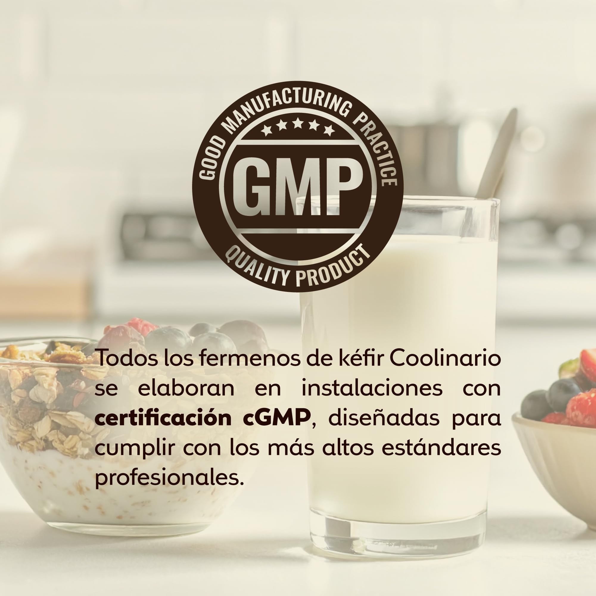 Coolinario Fermentos para Kéfir 5 Sobres 1.5g Cultivos Casero Probióticos Vivos Sin OGM Sin Conservantes Sin Gluten