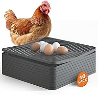 Pawtners Washable Silicone Chicken Nesting Pads - Reusable 12x12 Nest Box Liners, 10 Pack for Egg Laying Coops