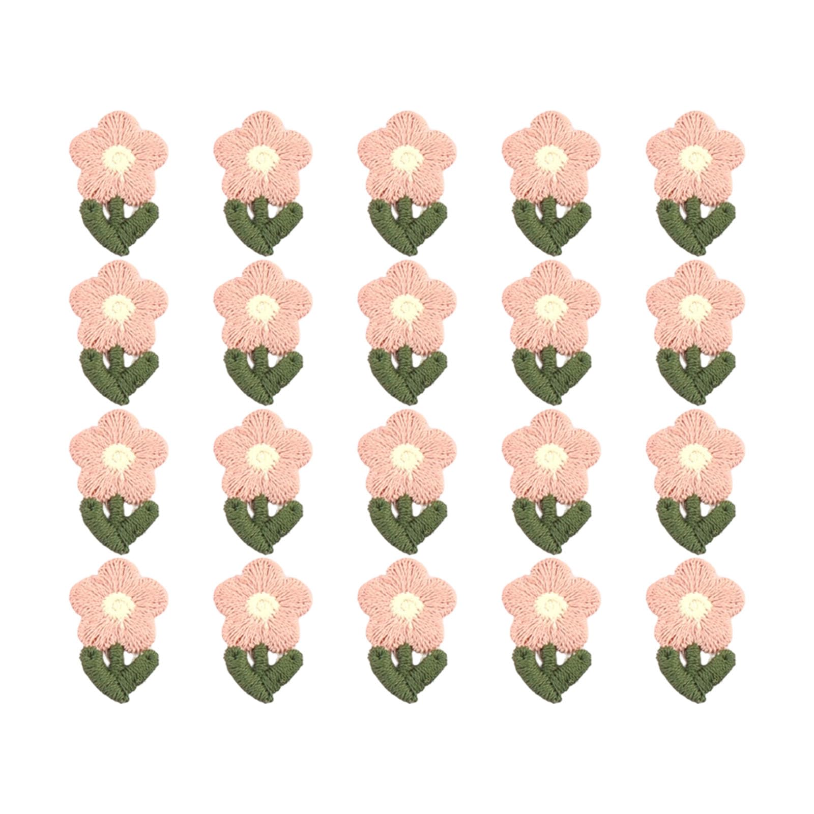 Tsophreniq 20Pcs Flower Embroidered Sew on Sticker Decorative Embroidery Appliques for Garment Jackets Hat Bag Clothing Accessories Sewing Fixes