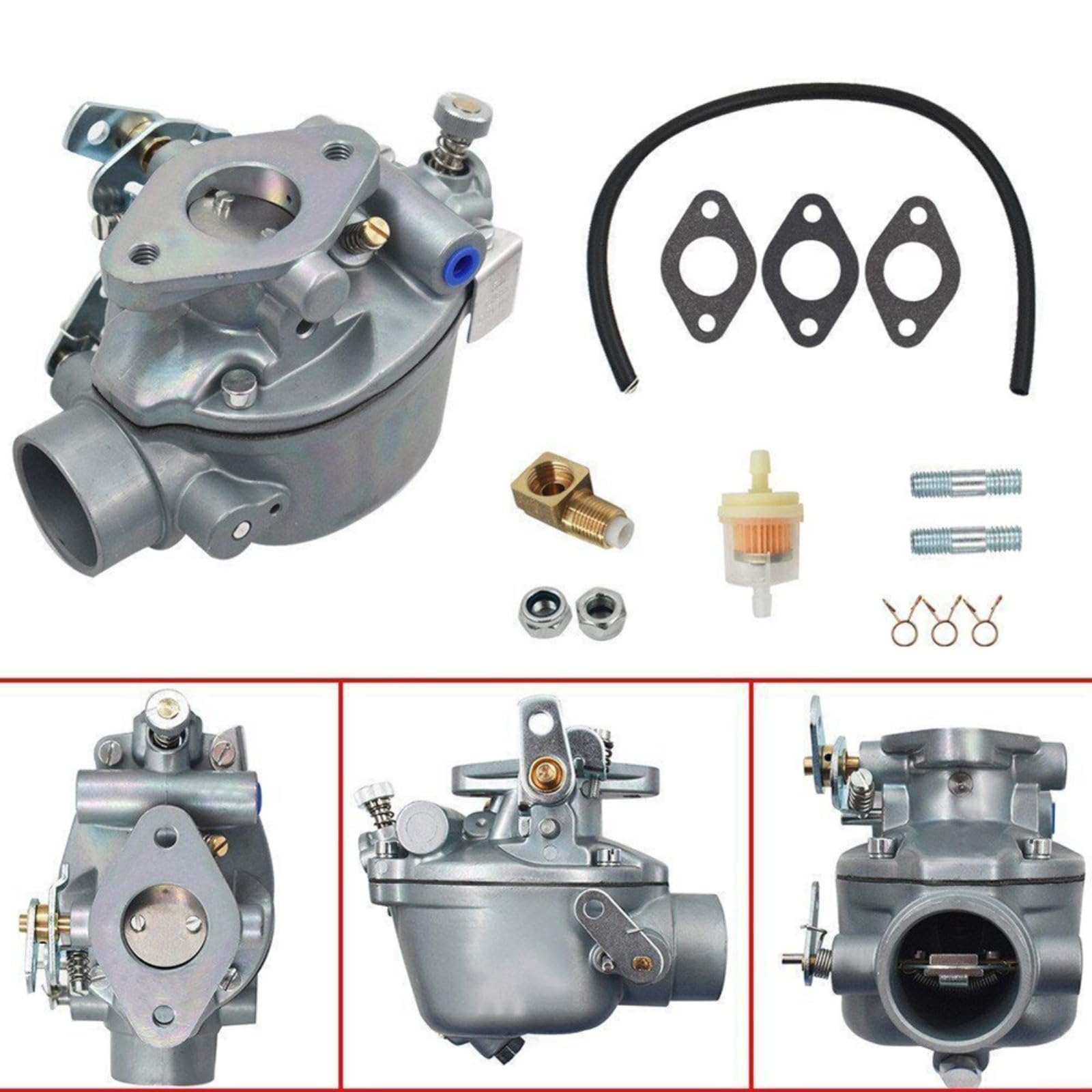 Vergaser 533969M91 für Traktor 8N9510C MF35 MH50 MF50 MF135 MF150 TSX882 TSX33, inkl. Ölfilter Dichtungen Zubehör, Lochabstand 54mm, Ersatzteil Landwirtschaft Industrie