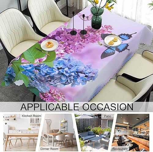 Miniatura 7 de Mantel de cocina de mariposas, flores naturales, mariposas, para interiores y exteriores, mantel antiaceite, para banquetes de boda, manteles de
