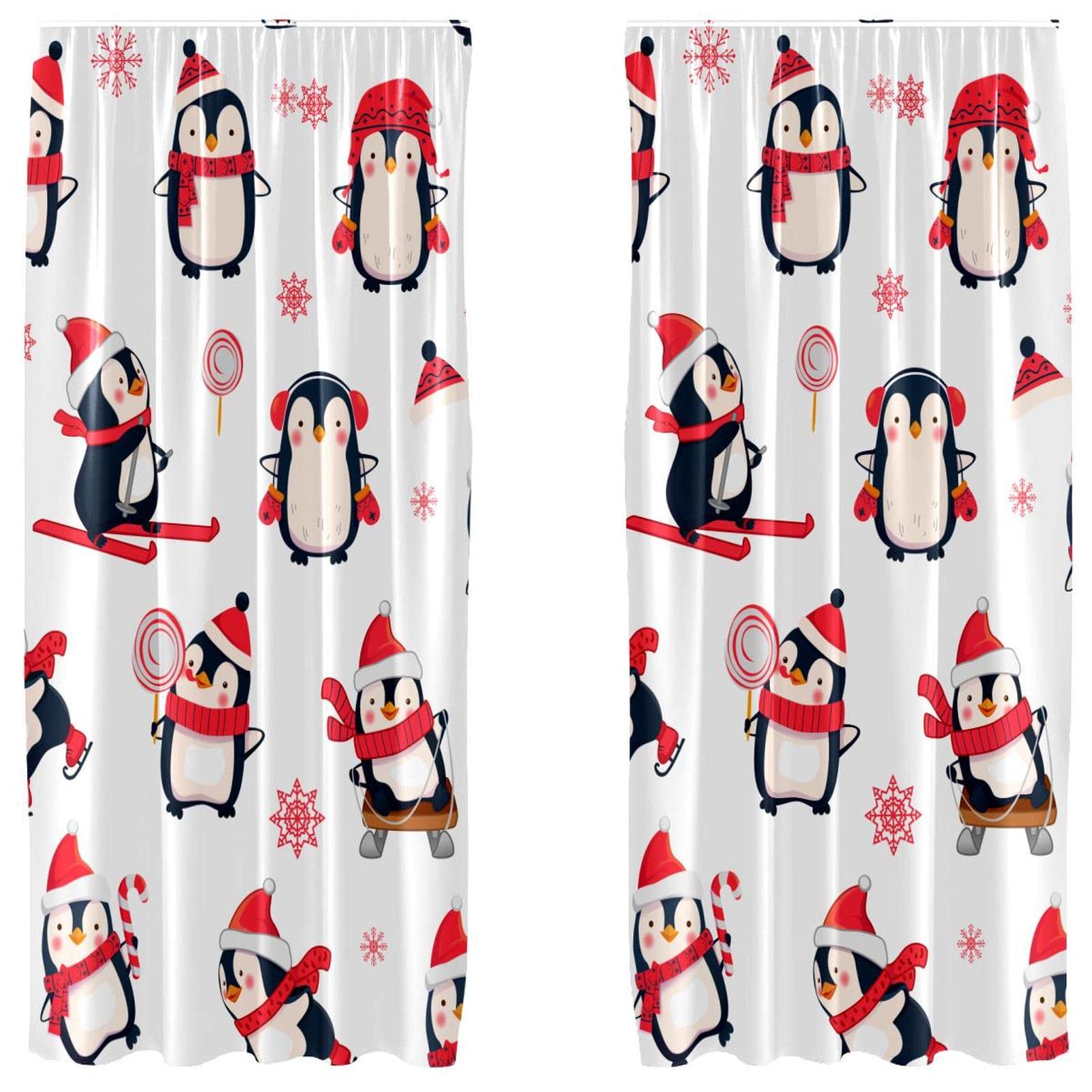 Cortinas opacas de pingüinos para dormitorio: Habitación infantil oscura en invierno