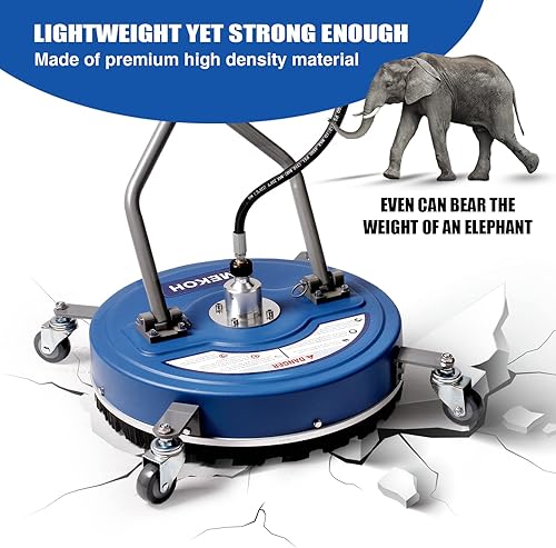 Miniatura 4 de MEKOH Limpiador de superficie para lavadora a presión de 20 pulgadas, 4500 PSI, accesorio de limpiador de superficie con ruedas, accesorio de