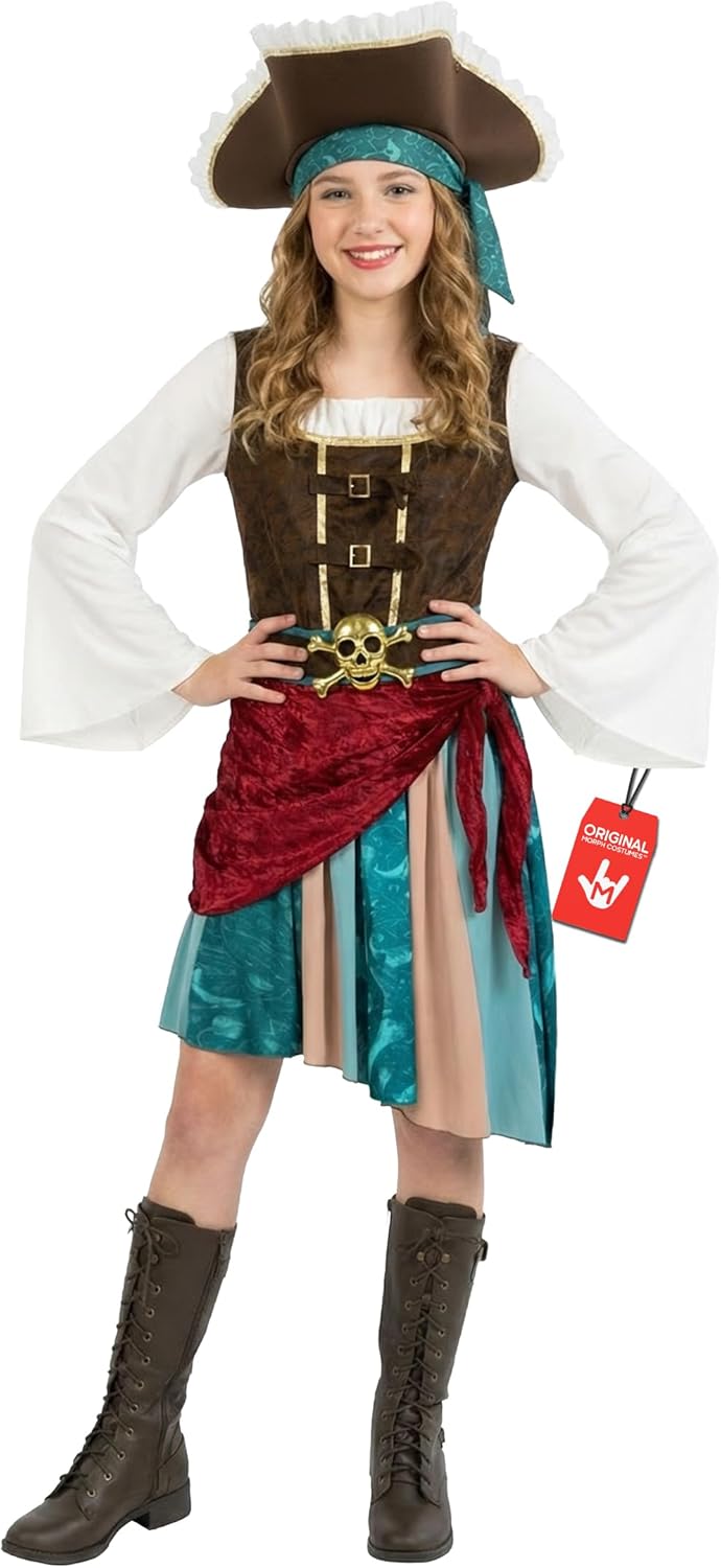 Morph Pirate Captain Girls Pirate Costume Girl Halloween Costumes for Girls Buccaneer Costume Dress Halloween