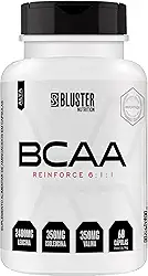 Bluster Nutrition, BCAA 6:1:1, Aminoácidos essenciais, Reinforce, em cápsula, Sem sabor, 60 cápsulas