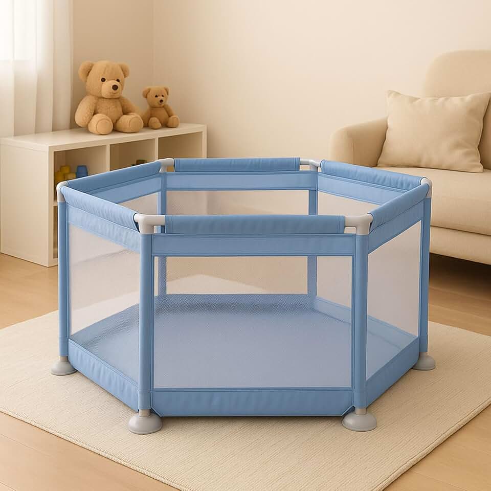 Cercadinho Bebê Infantil Chiqueirinho Criança Menino Menina Cercadinho com Grade