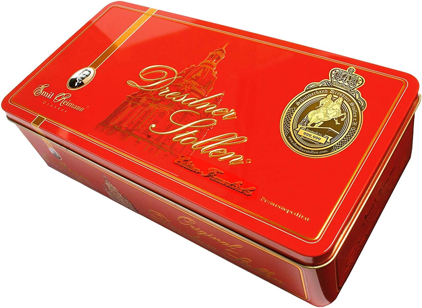 Emil Reimann Dresdner Stollen in Red Gift Tin-750 g / 26.4 oz
