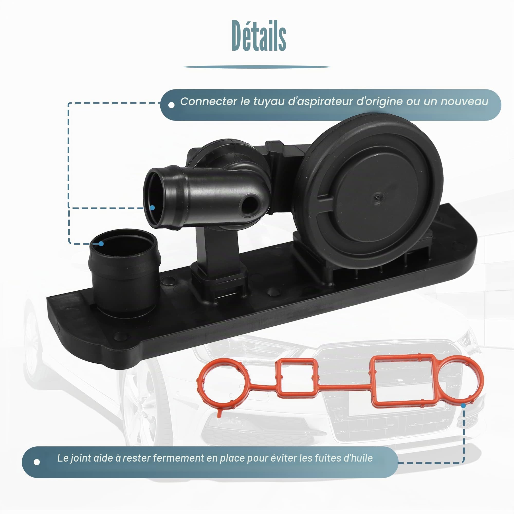 X AUTOHAUX Vanne PCV 06F129101R Pour VW Jetta 2005-2006 1pc ABS Noir | Pour VW Jetta, Passat, Pour Audi A3, Noir, ABS, Inclus 1x Soupape Avec Joint Torique, Fonction: Anti-Givrage