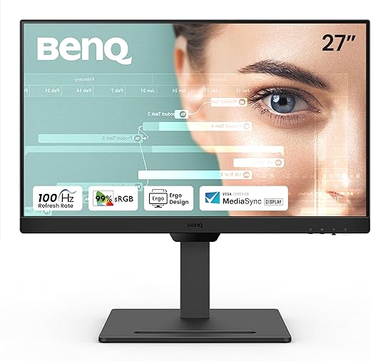 BenQ GW2790T 27″ 1300:1 CR 1080p FHD IPS Monitor| 100Hz| 99% sRGB| Height Adjustable| Ergo Design| VESA MediaSync| Dual HDMI| DP Port| Speakers|…