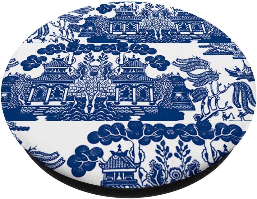 Chinoiserie Blue and White Tree China Plate Pattern PopSockets PopGrip: Swappable Grip for Phones & Tablets image 2